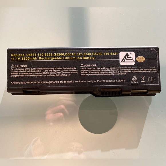 Rechargeable Lithium-Ion Laptop Battery 11.1V 6600mAh Replace U4873, 310-6322 - Picture 5 of 5